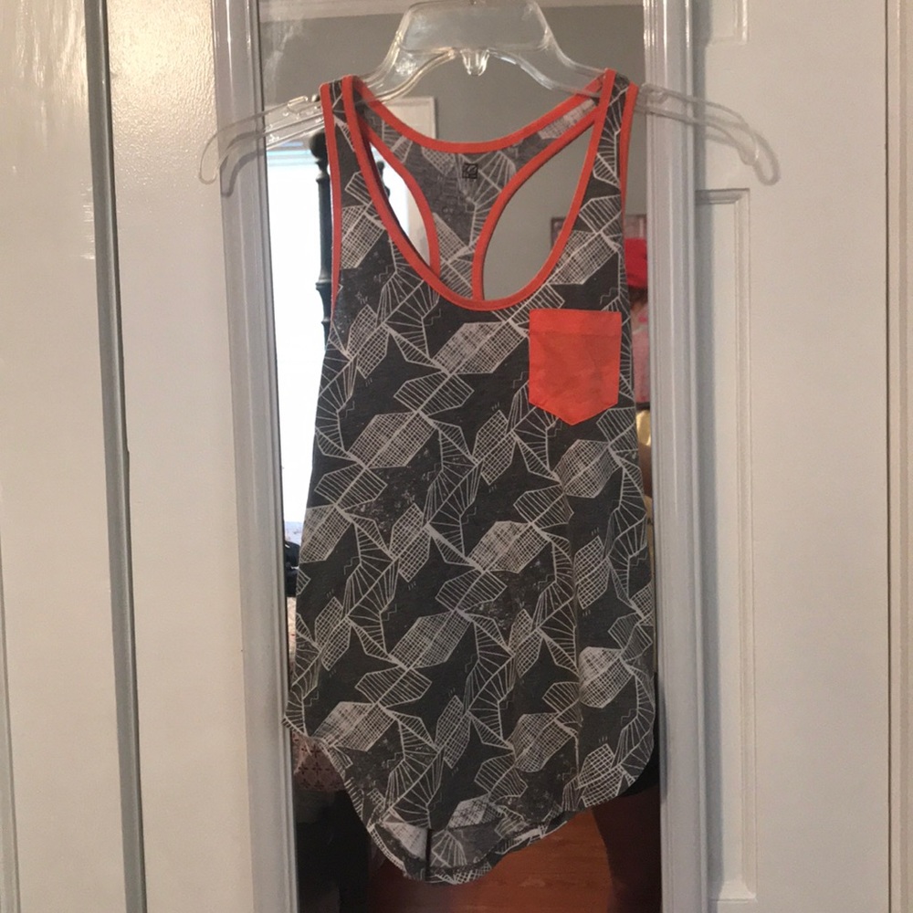 Nollie Gray and Orange Patterned Tank